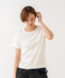 【HANES/ヘインズ】【独自製法で生み出したこだわりの白】SHIRO for HER クルーネックＴシャツ 綿100% 無地 シンプル 美シルエット すっきり見え コンパクトシルエット タグレス仕様 ブラインドステッチ ❘ジーンズメイト公式オンラインショップ
