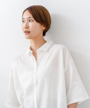 【C-FORTPOINT/フォートポイント】【涼しく着られて体型カバーも】綿麻ブラウス 天然素材 蒸れにくい さらさら 涼感 落ち感 高見え ニュアンスカラー
