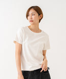 【HANES/ヘインズ】【独自製法で生み出したこだわりの白】SHIRO for HER クルーネックＴシャツ 綿100% 無地 シンプル 美シルエット すっきり見え コンパクトシルエット タグレス仕様 ブラインドステッチ ❘ジーンズメイト公式オンラインショップ