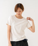 【HANES/ヘインズ】【独自製法で生み出したこだわりの白】SHIRO for HER クルーネックＴシャツ 綿100% 無地 シンプル 美シルエット すっきり見え コンパクトシルエット タグレス仕様 ブラインドステッチ ❘ジーンズメイト公式オンラインショップ