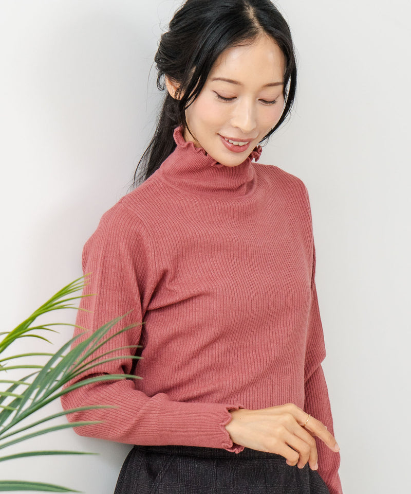 【C-FORT POINT/フォートポイント】リブハイネック ニットプルオーバー