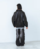 【SAVIER/サビアー】ボア衿G1PUレザーブルゾン