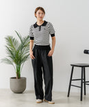 【U.S. POLO ASSN./ユーエスポロアッスン】ワンポイントロゴ刺繍 バイカラーニットポロシャツ