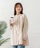 【FORT POINT/フォートポイント】スカラップ 刺繍 ブラウス