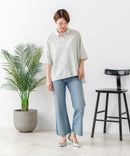 【C-FORTPOINT/フォートポイント】【涼しく着られて体型カバーも】綿麻ブラウス 天然素材 蒸れにくい さらさら 涼感 落ち感 高見え ニュアンスカラー