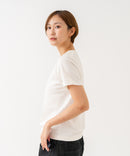 【HANES/ヘインズ】【独自製法で生み出したこだわりの白】SHIRO for HER クルーネックＴシャツ 綿100% 無地 シンプル 美シルエット すっきり見え コンパクトシルエット タグレス仕様 ブラインドステッチ ❘ジーンズメイト公式オンラインショップ