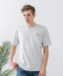 ZEROSTAIN 胸ポケット 刺繍Tシャツ 汗染みの目立ちにくいTシャツ 防汚 ＵＶカット アニマル おじさん ビール アメ車