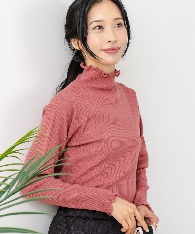 【C-FORT POINT/フォートポイント】リブハイネック ニットプルオーバー