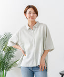 【C-FORTPOINT/フォートポイント】【涼しく着られて体型カバーも】綿麻ブラウス 天然素材 蒸れにくい さらさら 涼感 落ち感 高見え ニュアンスカラー