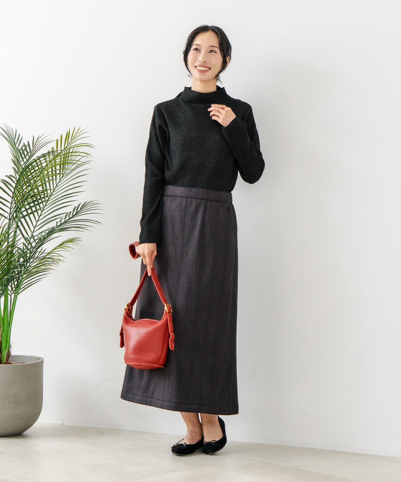 【C-FORT POINT/フォートポイント】リブボトルネック ニットプルオーバー