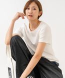 【HANES/ヘインズ】【独自製法で生み出したこだわりの白】SHIRO for HER クルーネックＴシャツ 綿100% 無地 シンプル 美シルエット すっきり見え コンパクトシルエット タグレス仕様 ブラインドステッチ ❘ジーンズメイト公式オンラインショップ