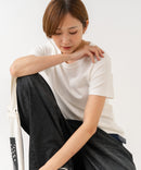 【HANES/ヘインズ】【独自製法で生み出したこだわりの白】SHIRO for HER クルーネックＴシャツ 綿100% 無地 シンプル 美シルエット すっきり見え コンパクトシルエット タグレス仕様 ブラインドステッチ ❘ジーンズメイト公式オンラインショップ