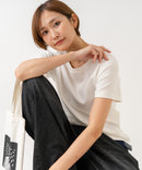 【HANES/ヘインズ】【独自製法で生み出したこだわりの白】SHIRO for HER クルーネックＴシャツ 綿100% 無地 シンプル 美シルエット すっきり見え コンパクトシルエット タグレス仕様 ブラインドステッチ ❘ジーンズメイト公式オンラインショップ