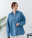 【BEVERLY HILLS POLO CLUB/ビバリーヒルズポロクラブ】【選べる2シルエット】オックスワイドシャツ（クロップド丈 or ビッグシルエット）ポニー刺繍