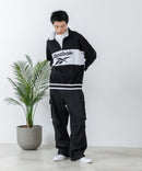 【Reebok/リーボック】裏毛 ロゴ 切替リブライン ハーフジッププルオーバー スウェット zo