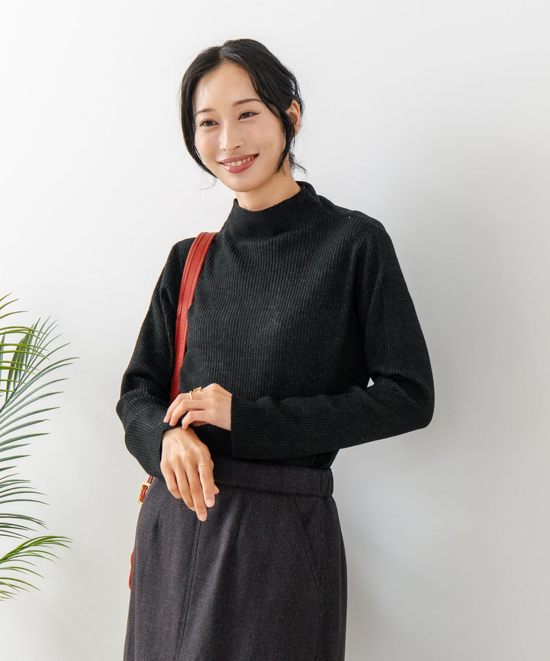 【C-FORT POINT/フォートポイント】リブボトルネック ニットプルオーバー