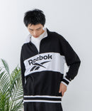 【Reebok/リーボック】裏毛 ロゴ 切替リブライン ハーフジッププルオーバー スウェット zo