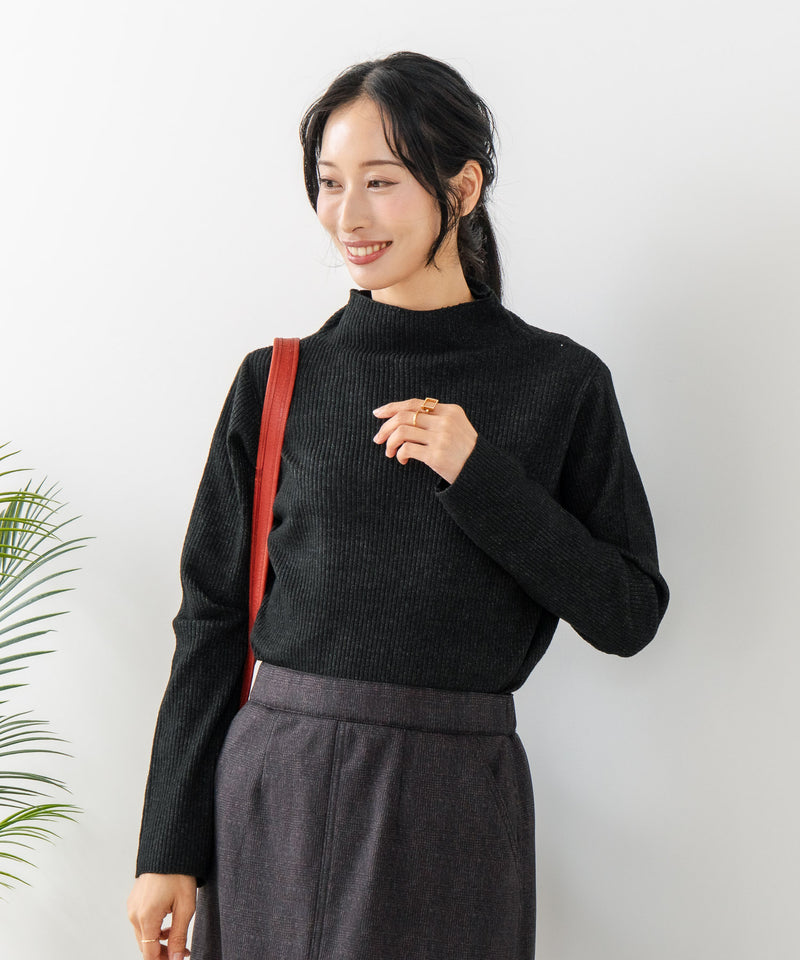 【C-FORT POINT/フォートポイント】リブボトルネック ニットプルオーバー
