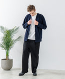 ドライリップル ボタンカーディガン 吸水速乾 ストレッチ イージーケア さらさら快適 BLUE STANDARD