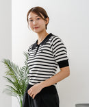 【U.S. POLO ASSN./ユーエスポロアッスン】ワンポイントロゴ刺繍 バイカラーニットポロシャツ