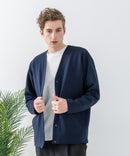 ドライリップル ボタンカーディガン 吸水速乾 ストレッチ イージーケア さらさら快適 BLUE STANDARD