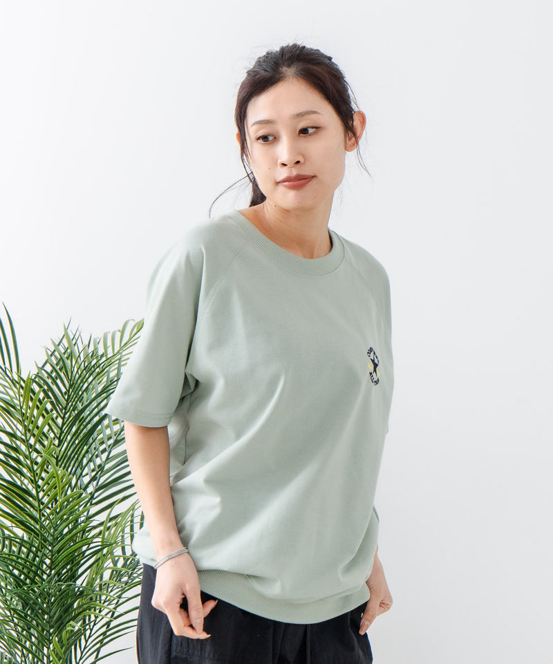 【CONVERSE/コンバース】ミニ裏毛 5分袖 スウェットトレーナー zo