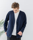 ドライリップル ボタンカーディガン 吸水速乾 ストレッチ イージーケア さらさら快適 BLUE STANDARD