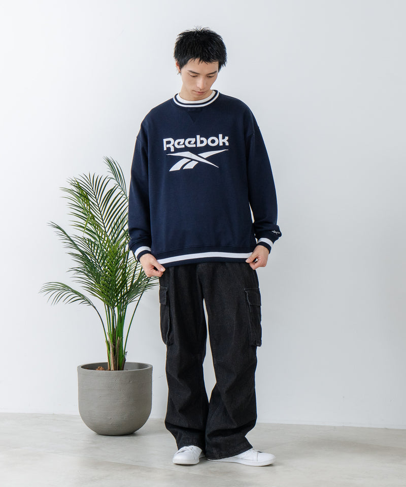 【Reebok/リーボック】裏毛 ロゴワッペン リブライン クルースウェット zo