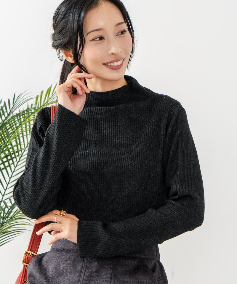 【C-FORT POINT/フォートポイント】リブボトルネック ニットプルオーバー