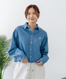 【BEVERLY HILLS POLO CLUB/ビバリーヒルズポロクラブ】【選べる2シルエット】オックスワイドシャツ（クロップド丈 or ビッグシルエット）ポニー刺繍
