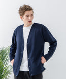 ドライリップル ボタンカーディガン 吸水速乾 ストレッチ イージーケア さらさら快適 BLUE STANDARD