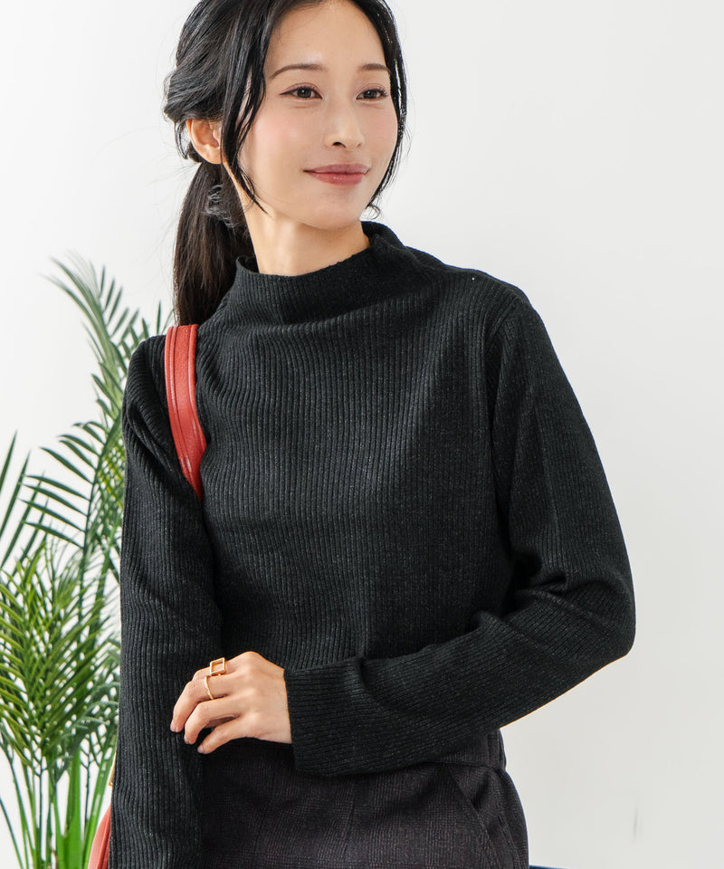 【C-FORT POINT/フォートポイント】リブボトルネック ニットプルオーバー