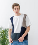 ドライリップル 切り替デザインTシャツ カットソー 吸水速乾 ストレッチ イージーケア さらさら快適 BLUE STANDARD