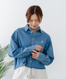 【BEVERLY HILLS POLO CLUB/ビバリーヒルズポロクラブ】【選べる2シルエット】オックスワイドシャツ（クロップド丈 or ビッグシルエット）ポニー刺繍