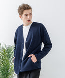 ドライリップル ボタンカーディガン 吸水速乾 ストレッチ イージーケア さらさら快適 BLUE STANDARD