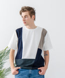 ドライリップル 切り替デザインTシャツ カットソー 吸水速乾 ストレッチ イージーケア さらさら快適 BLUE STANDARD