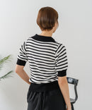 【U.S. POLO ASSN./ユーエスポロアッスン】ワンポイントロゴ刺繍 バイカラーニットポロシャツ