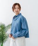 【BEVERLY HILLS POLO CLUB/ビバリーヒルズポロクラブ】【選べる2シルエット】オックスワイドシャツ（クロップド丈 or ビッグシルエット）ポニー刺繍