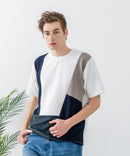 ドライリップル 切り替デザインTシャツ カットソー 吸水速乾 ストレッチ イージーケア さらさら快適 BLUE STANDARD