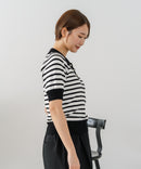 【U.S. POLO ASSN./ユーエスポロアッスン】ワンポイントロゴ刺繍 バイカラーニットポロシャツ