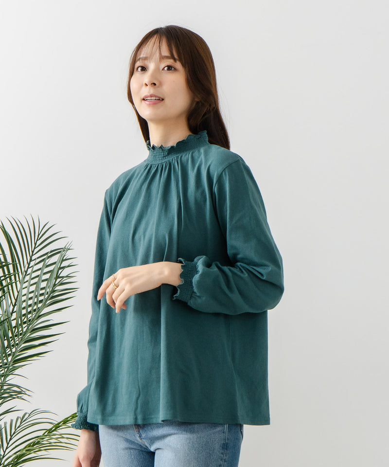 【FORT POINT/フォートポイント】シャーリング ハイネック トップス