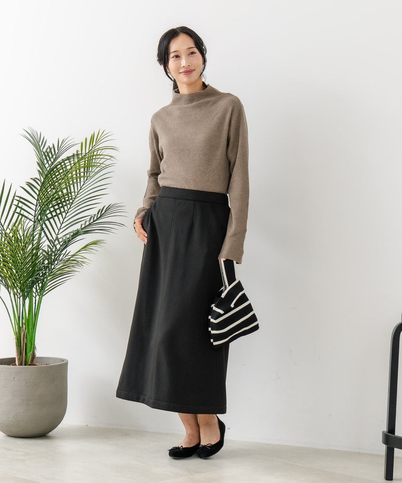 【C-FORT POINT/フォートポイント】リブボトルネック ニットプルオーバー