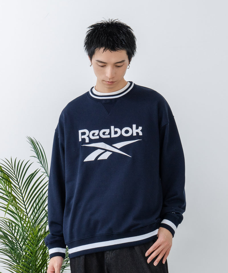 【Reebok/リーボック】裏毛 ロゴワッペン リブライン クルースウェット zo