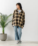 【BEVERLY HILLS POLO CLUB/ビバリーヒルズポロクラブ】オーバーサイズ ロゴ ワンポイント刺繍 シャギーチェックシャツ/フランネルシャツ/レディース メンズ