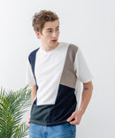 ドライリップル 切り替デザインTシャツ カットソー 吸水速乾 ストレッチ イージーケア さらさら快適 BLUE STANDARD