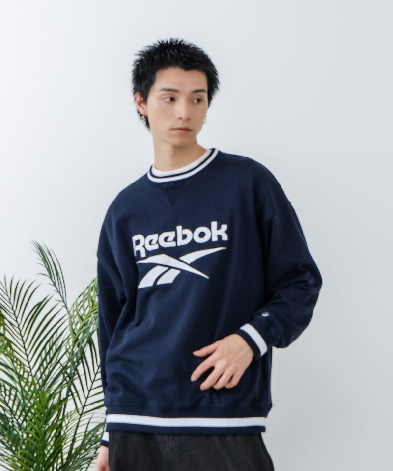 【Reebok/リーボック】裏毛 ロゴワッペン リブライン クルースウェット zo