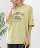 【DISCUS/ディスカス】ヘビーウェイト カレッジロゴプリントTシャツ ルーズシルエット