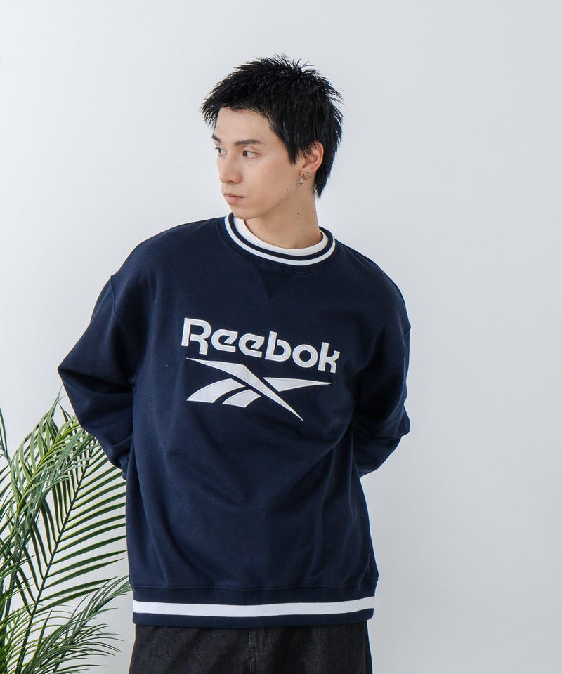 【Reebok/リーボック】裏毛 ロゴワッペン リブライン クルースウェット zo