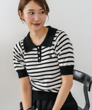 【U.S. POLO ASSN./ユーエスポロアッスン】ワンポイントロゴ刺繍 バイカラーニットポロシャツ