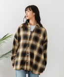 【BEVERLY HILLS POLO CLUB/ビバリーヒルズポロクラブ】オーバーサイズ ロゴ ワンポイント刺繍 シャギーチェックシャツ/フランネルシャツ/レディース メンズ